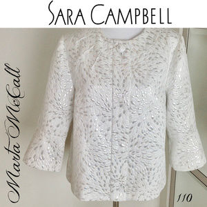NWOT SARA CAMPBELL White Evening Wedding Jacket